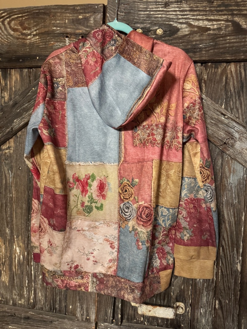 Patchwork Floral Hooded Jacket